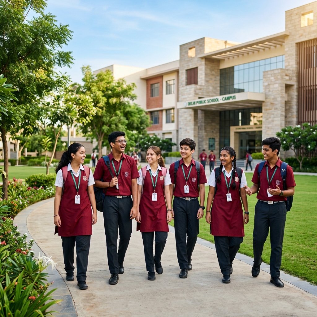 Students walking on campus